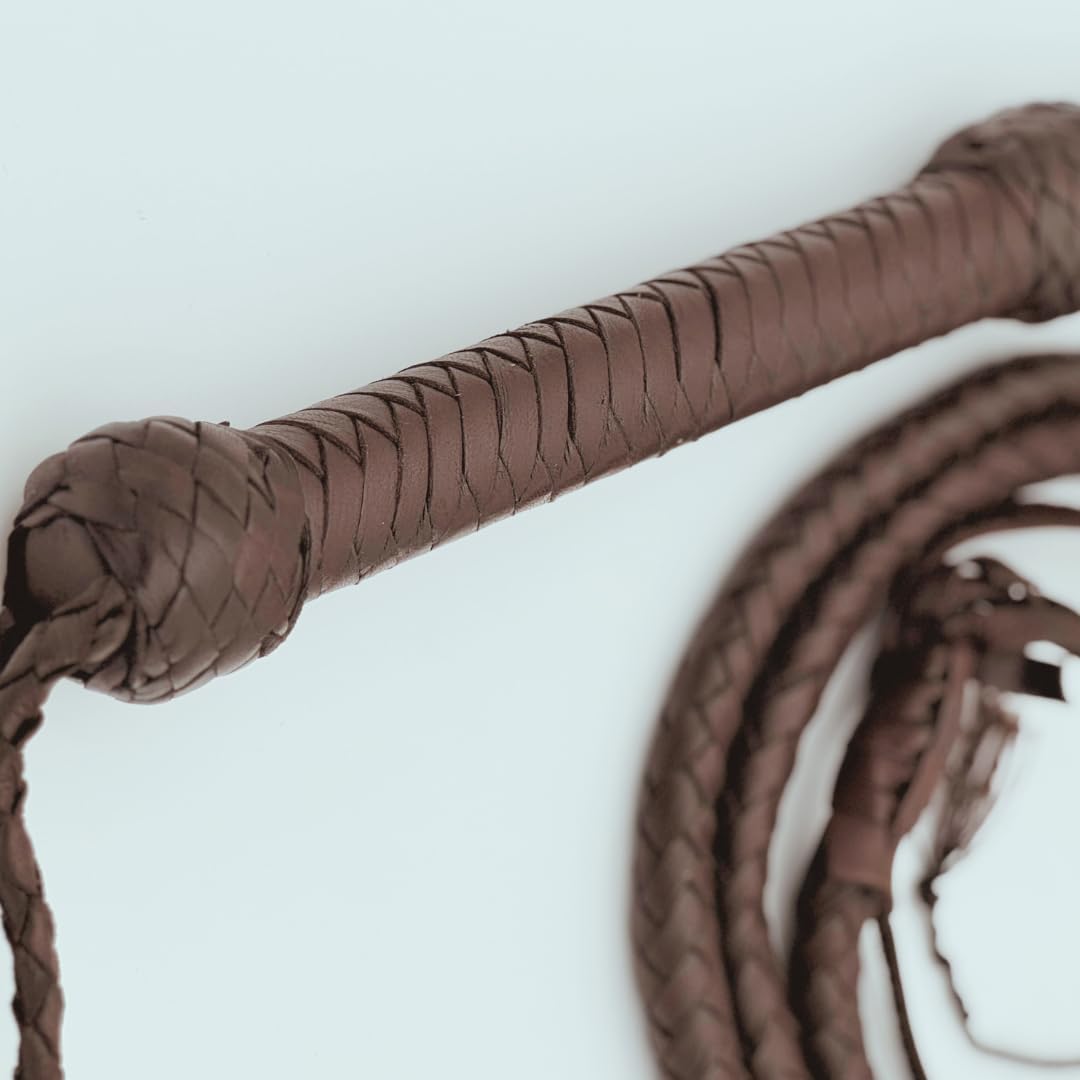 Real Leather Braided Bull Whip