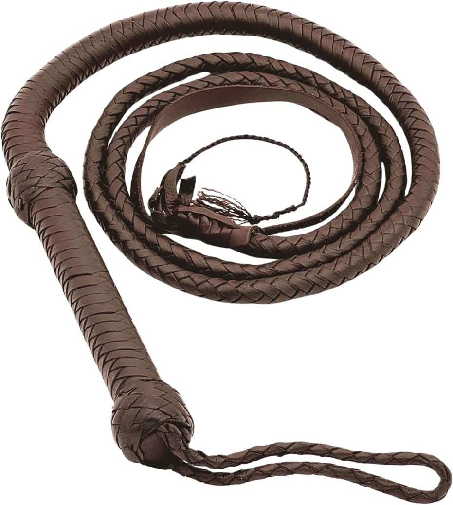 Real Leather Braided Bull Whip
