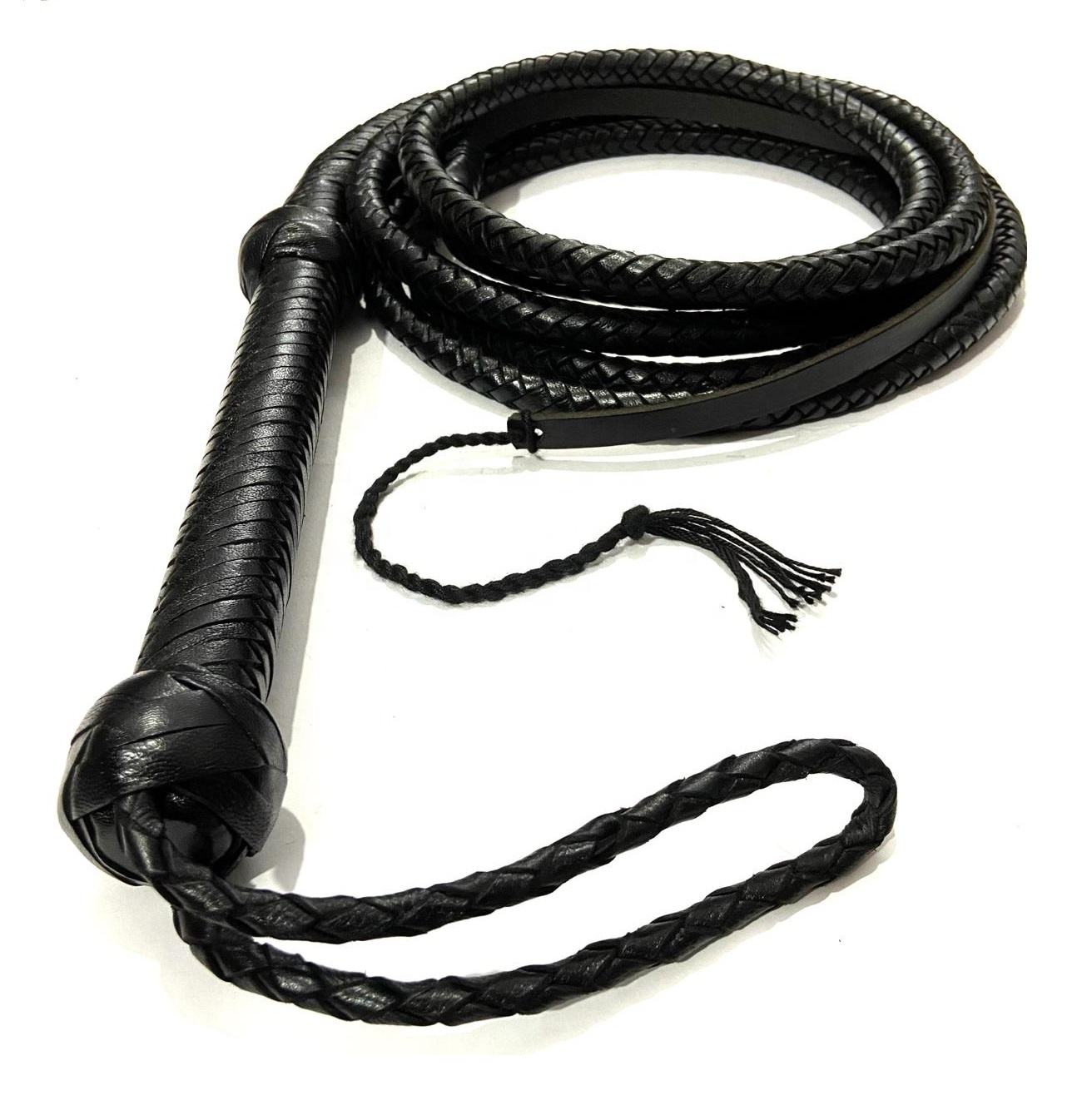 Real Cow Hide Leather Bull Whip Handmade